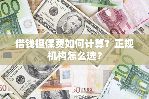济南借钱担保费如何计算？正规机构怎么选？