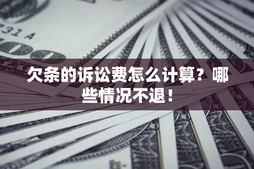济南欠条的诉讼费怎么计算？哪些情况不退！